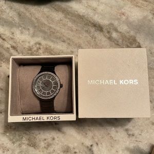 Michael Kors Black and Silver studded watch